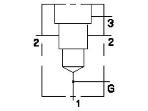 Pressure Reducing, Through Port 2 with Gauge Port