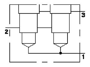 Vented Pilot-to-Open Check, Parallel Cavities
