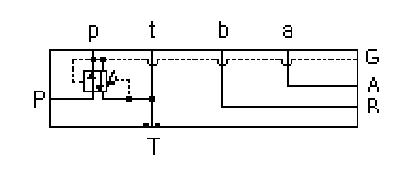 Hydraulic Manifold - Pressure Reducing/Relieving, On P, Port 3 to T, Bottom T Port